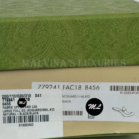 GUCCI SHOES PRINCETOWN HORSEBIT GG JACQUARD SLIPPERS LOAFER MULE sz 39 9 - Picture 16 of 16